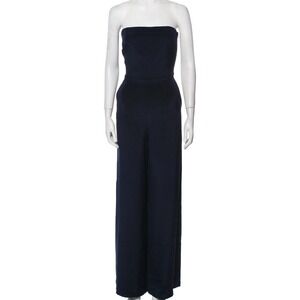 Phillip Lim Strapless Jumpsuit Wide Leg‎ Evening Party Navy Blue Size 10